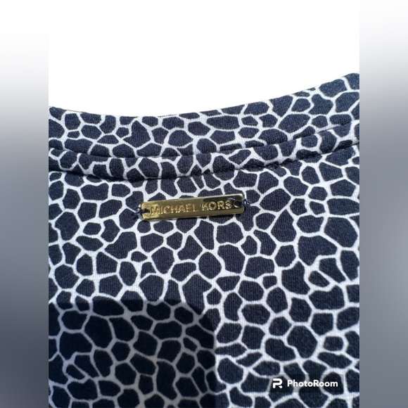 Michael Kors Blue Short Sleeve Side Ruched Bodycon Dress Size M NWT - Picture 4 of 6